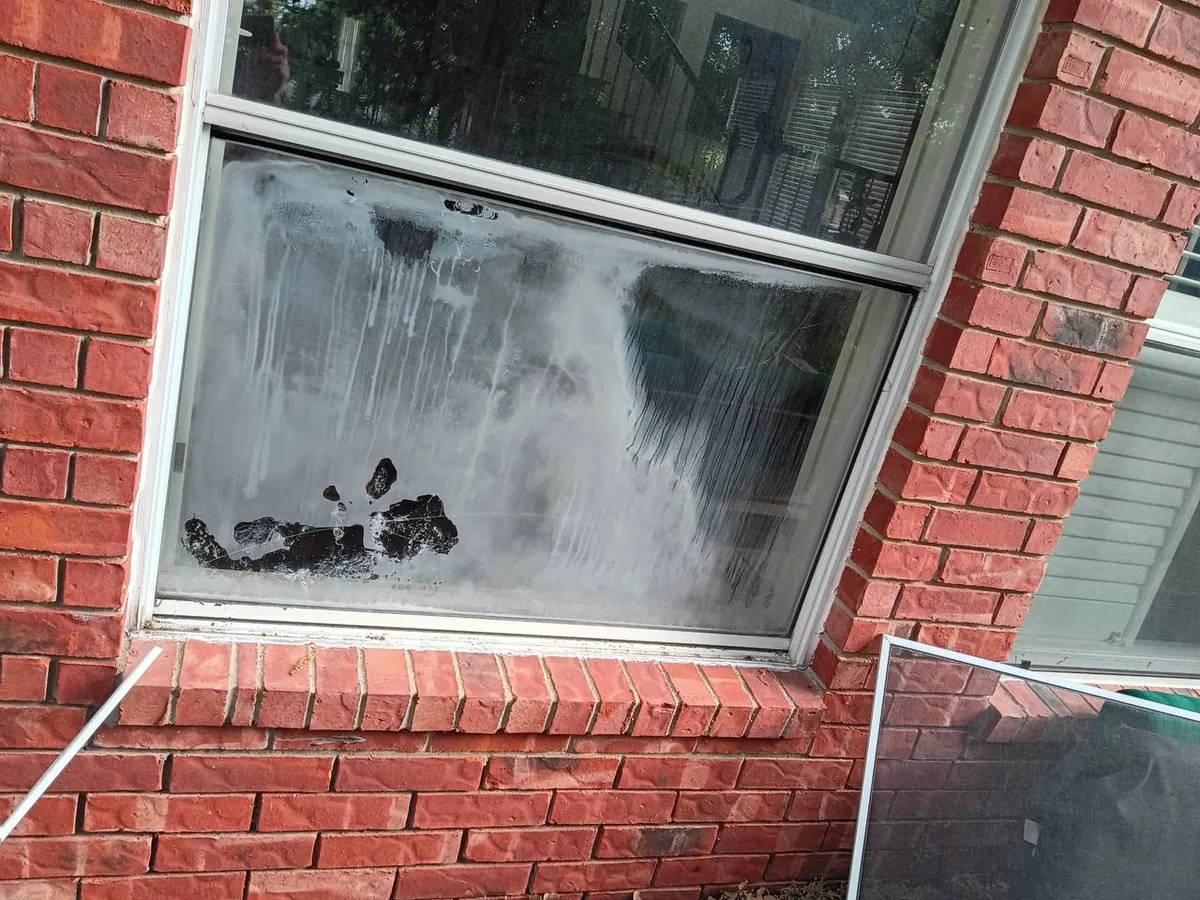 Before foggy glass replacement — job 13