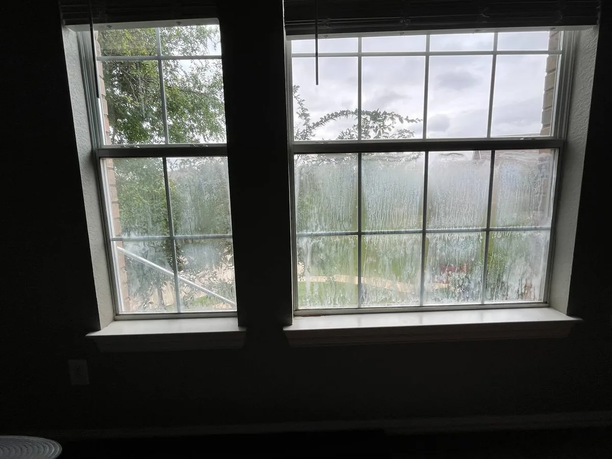 Before foggy glass replacement — job 17