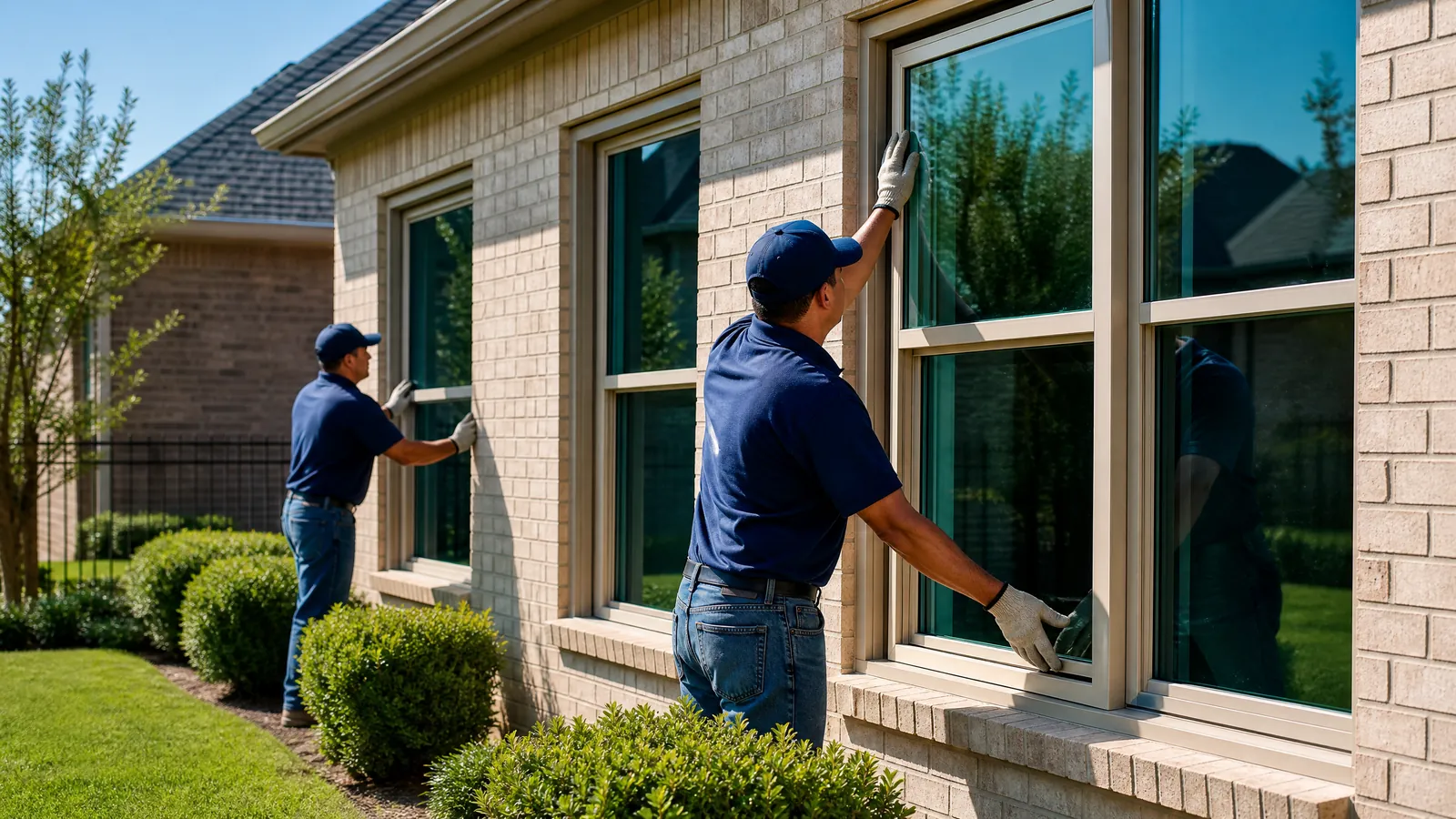 Professional window installers efficiently replacing multiple home windows in a single day